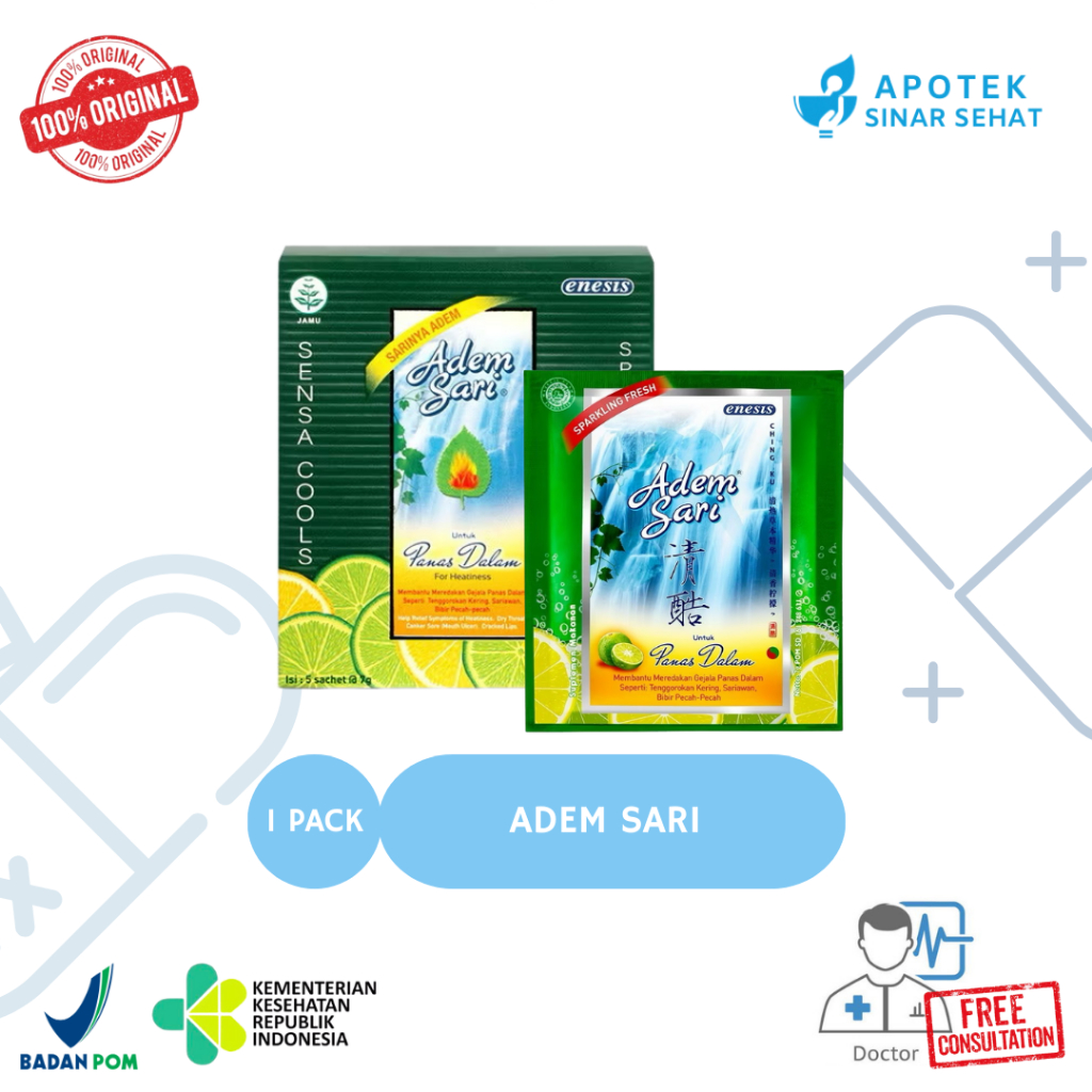 Adem Sari Pereda Panas Dalam - 5 Sachet / Adem Sari Sachet