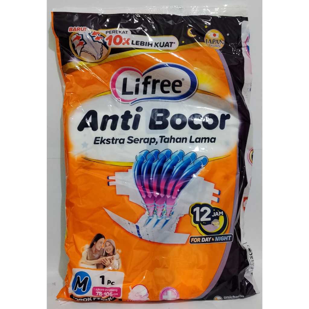 Lifree Popok Perekat Dewasa Isi 5 pcs - Lifree Pants Popok Perekat Dewasa Satuan - Sachet Renceng 5p
