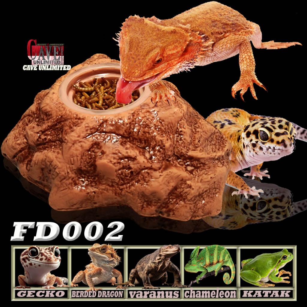 FD002 FEEDING DISH CUP HOLDER TEMPAT MAKAN REPTILE WADAH JANGKRIK ULAT MAKANAN LEOPARD GECKO BEARDED