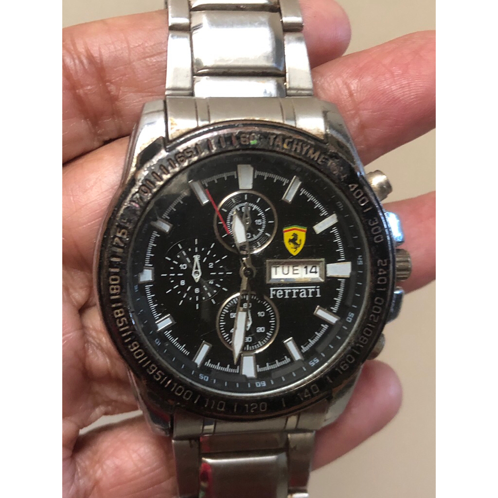 Jam Tangan Ferrari Stainless Steel Hitam OriginaL  | BACA DESKRIPSI
