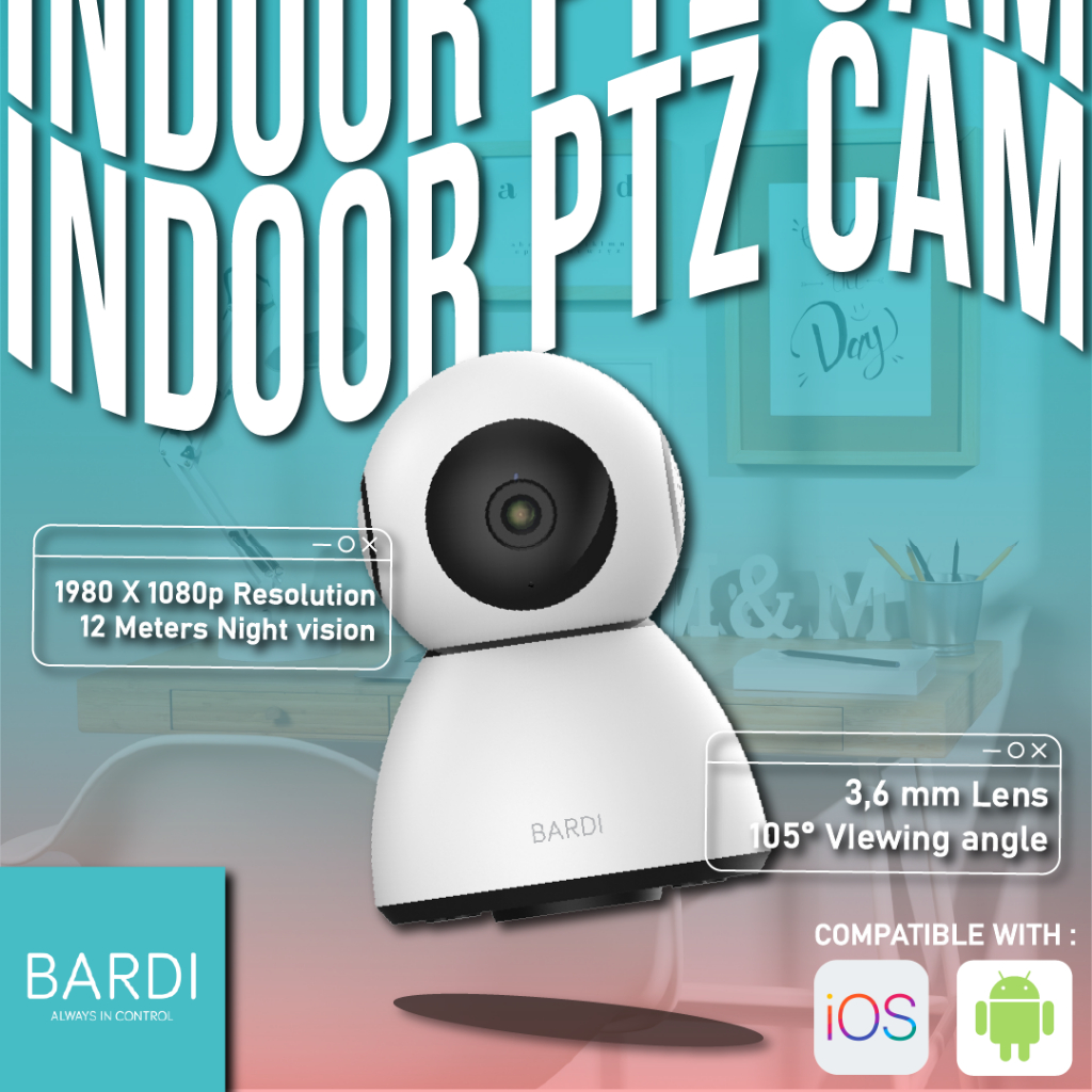 BARDI Smart IP CCTV 360 Indoor/ Kamera Indoor - PTZ PAN TiLT ZOOM WIFI