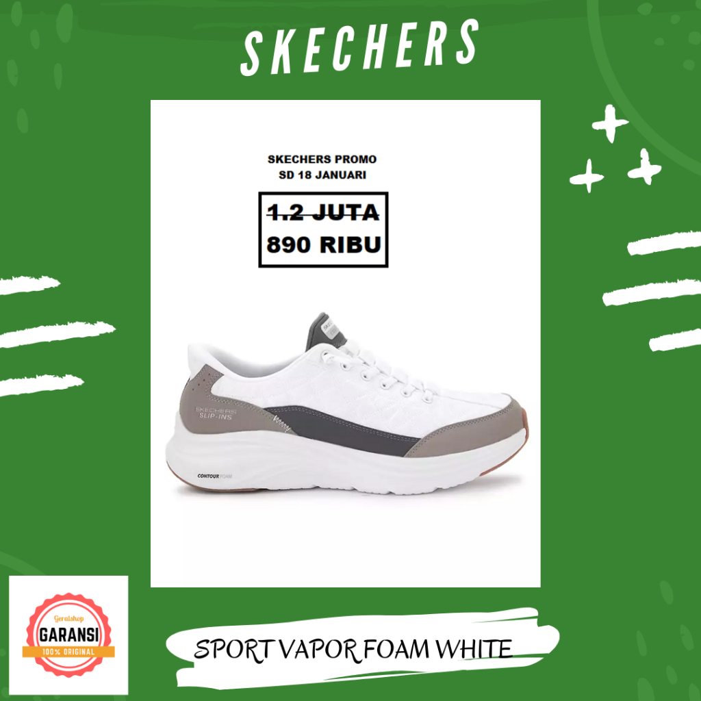 Sepatu sneakers pria SALE Skechers 100% original seri SPORT VAPOR FOAM