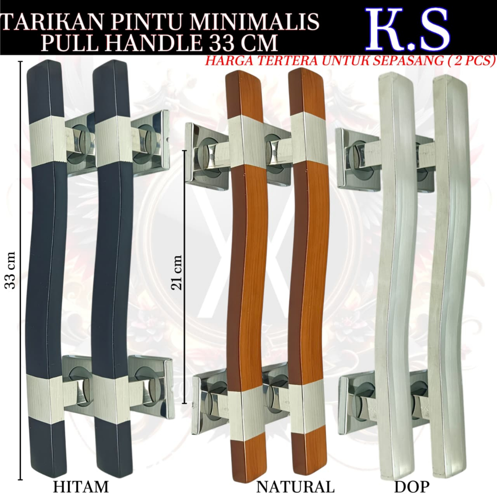 Pull Handlle/tarikan Pintu Minimalis 33 Cm K.S/lengkung-pintu kupu tarung
