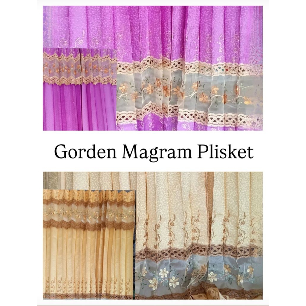 GORDEN MAGRAM KACA & RANTAI PLISKET SIZE 150X200CM & 200X200CM