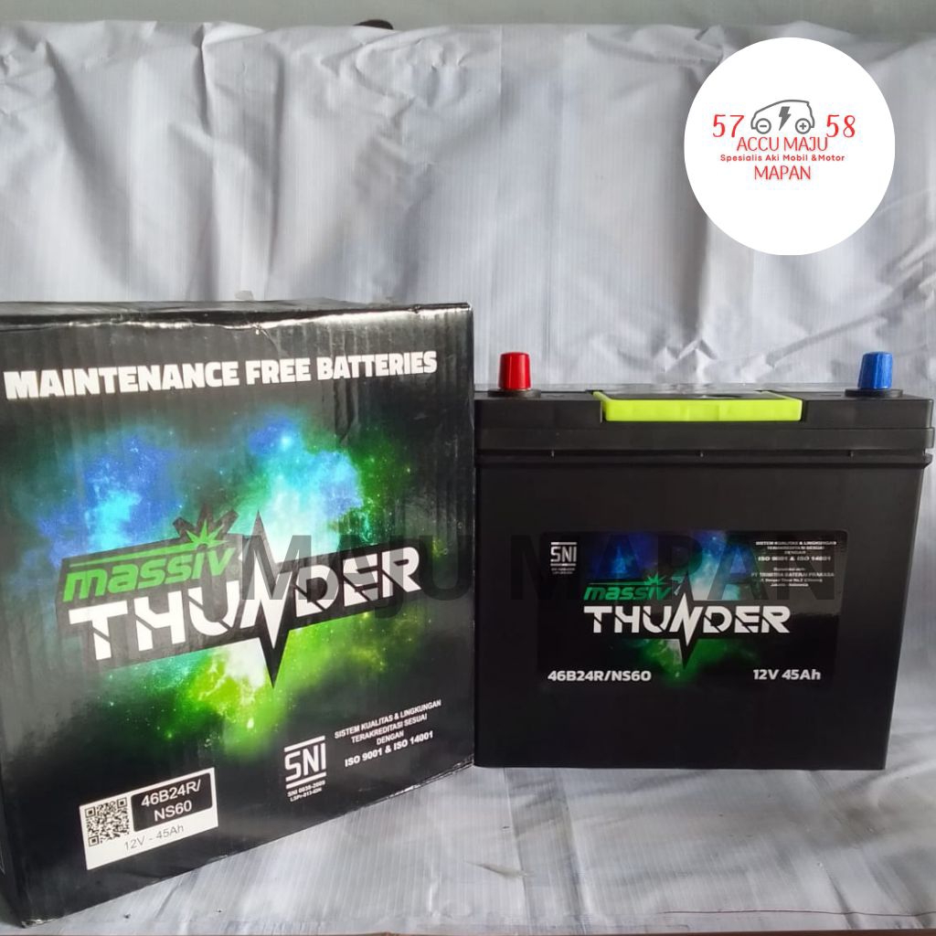 Aki Mobil Massiv Thunder NS60 Kering