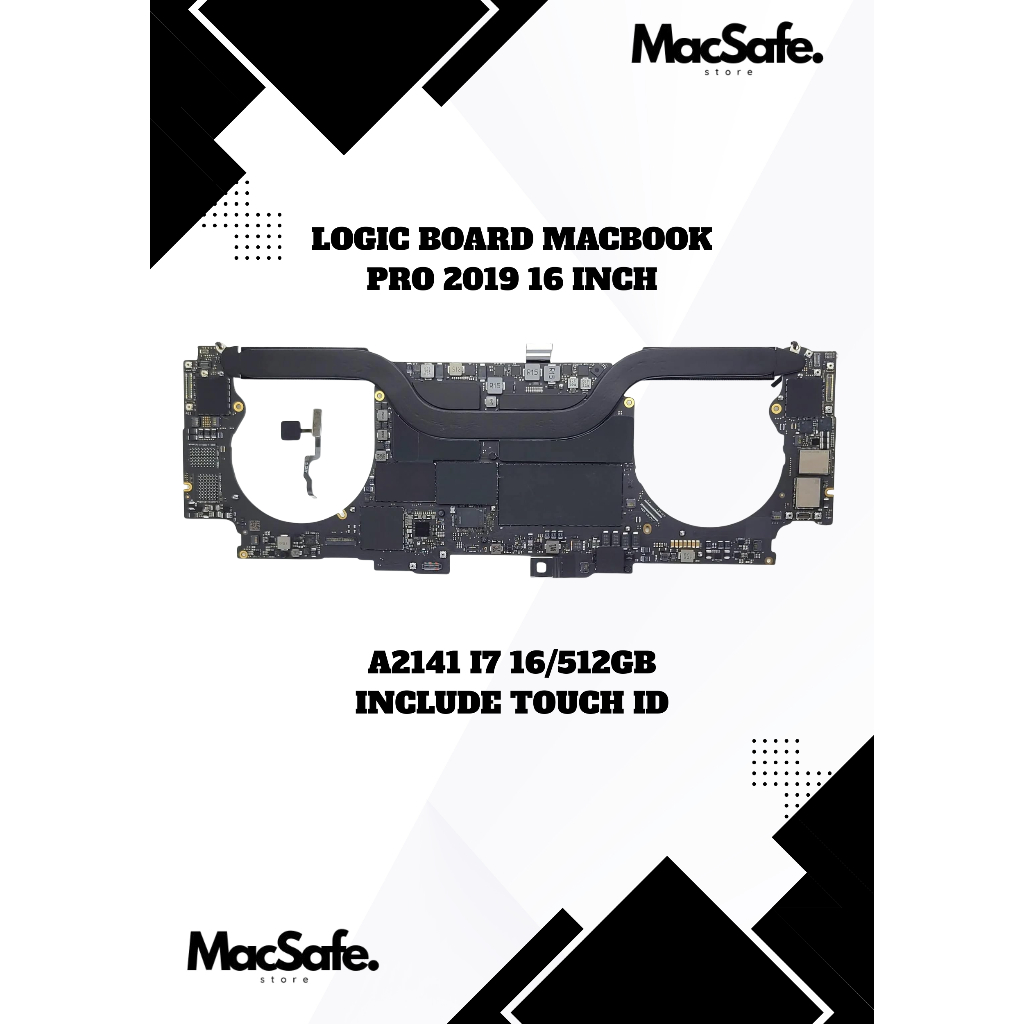 Logic Board Mainboard A2141 Macbook Pro 16" 2019 Dual VGA Ram 16GB Second Original