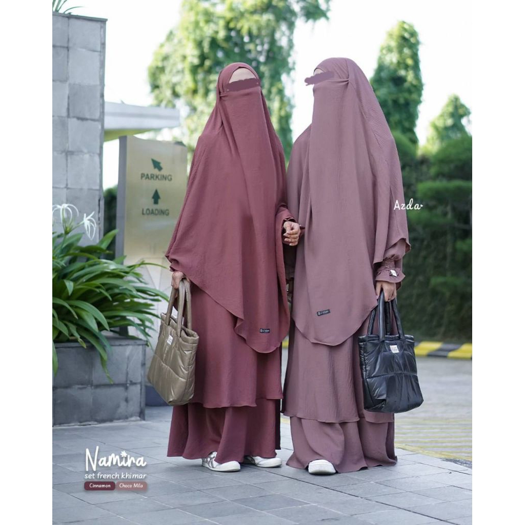 Gamis Set Natasha & Gamis Set Namira By Azda | Gamis Syari Crinkle Premium | Gamis Azda
