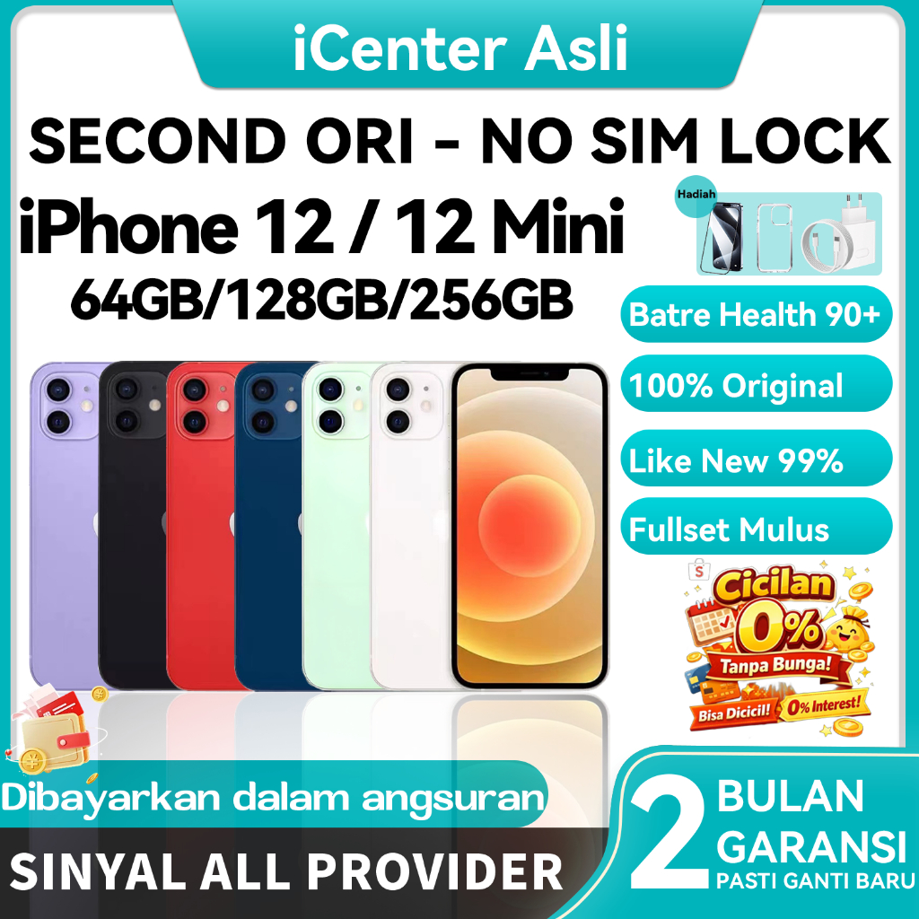iPhone 12 iBox Original 100% Fullset Like New Second iP 12 /12 Mini 64GB 128GB 256GB GOOD CONDITIONS