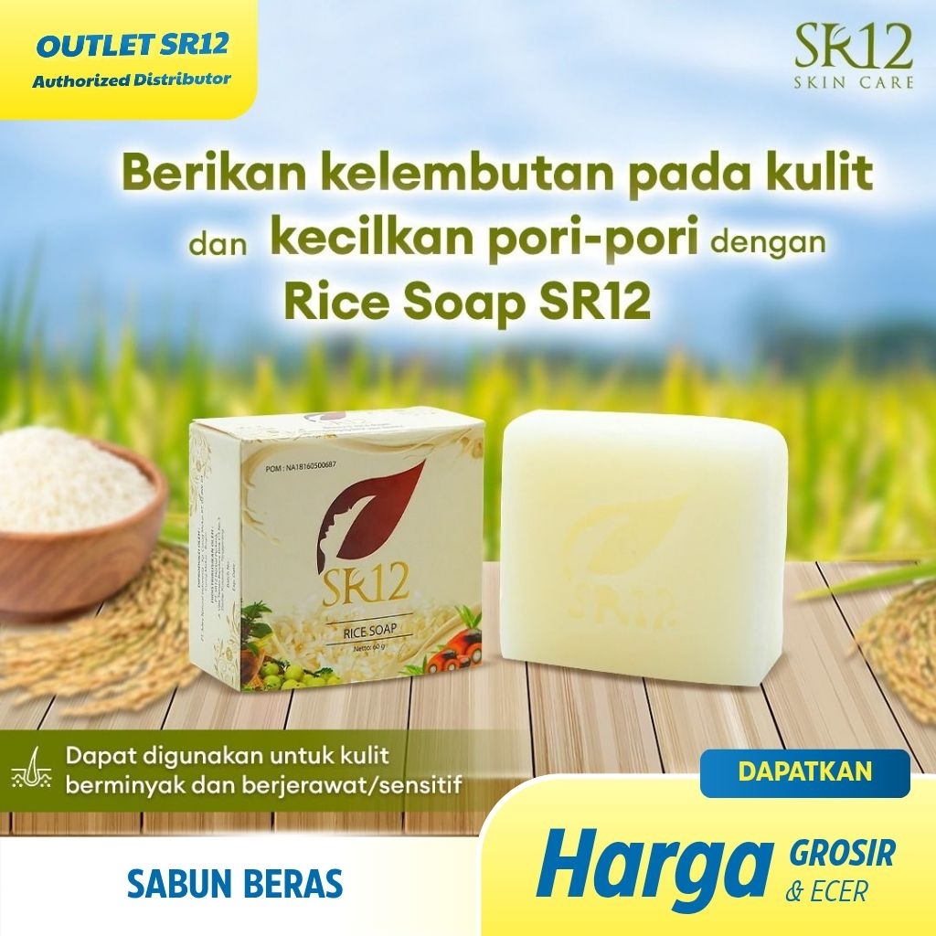 SABUN BERAS PEMBERSIH WAJAH PEMUTIH WAJAH PEMBERSIH MUKA SR12 RICE SOAP SR12 SKINCARE PENCERAH WAJAH
