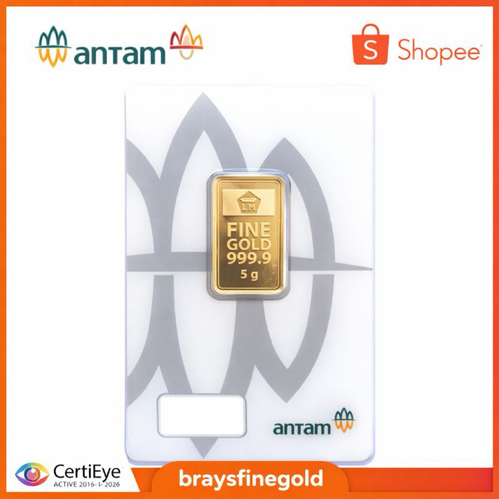 Emas Antam 5 Gram Logam Mulia 999.9 CertiEye 2025 Asli Original