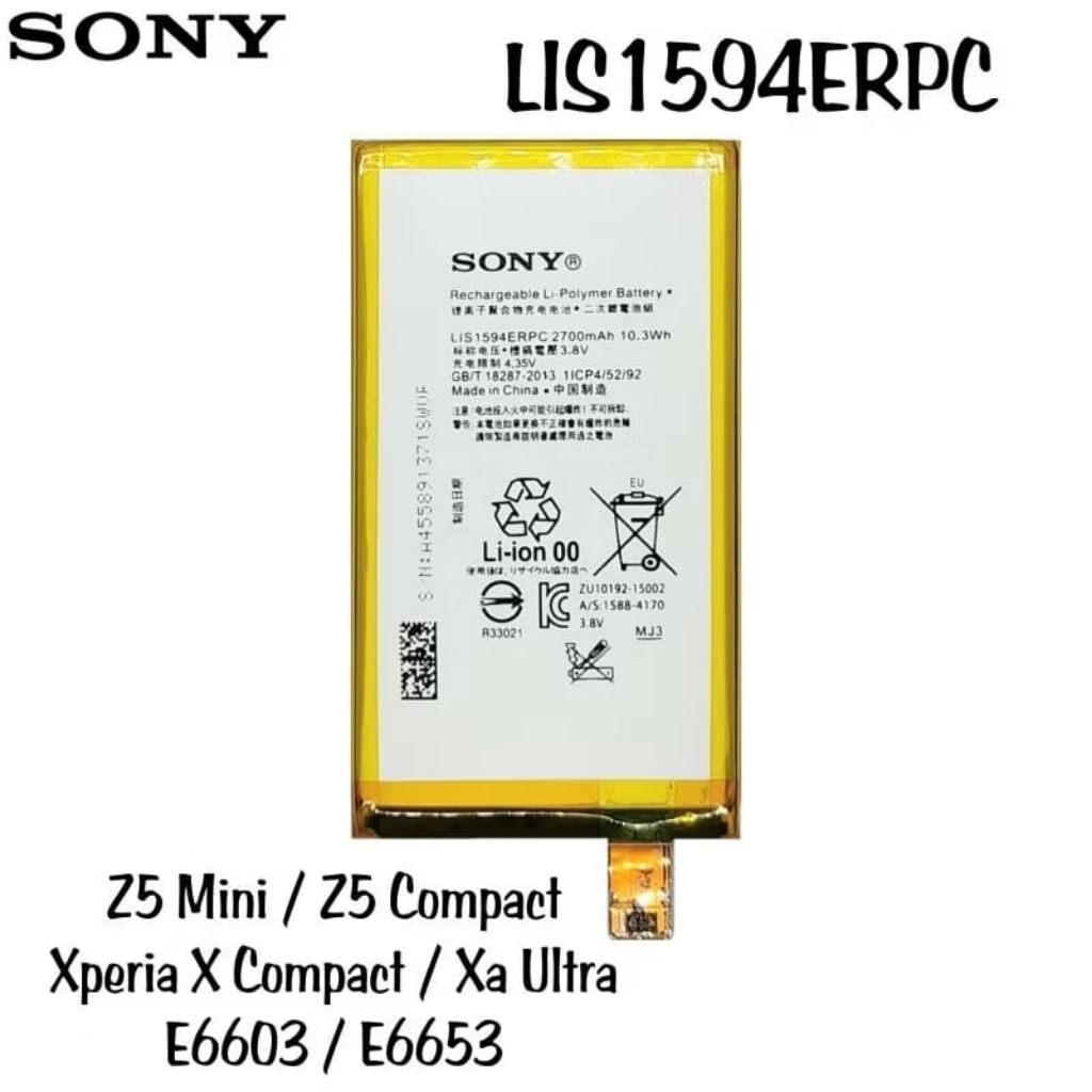 Baterai Sony LIS1594ERPC SO-02J Z5 MINI Xperia Z5 compact SO 02J X COMPACT Battery Batre Hp