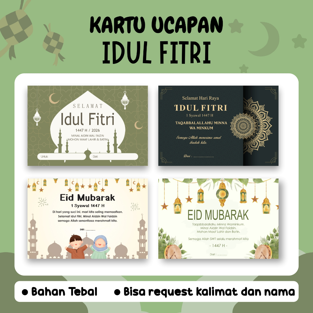 KARTU UCAPAN IDUL FITRI | KARTU LEBARAN | KARTU HAMPERS LEBARAN | KARTU LEBARAN CUSTOM