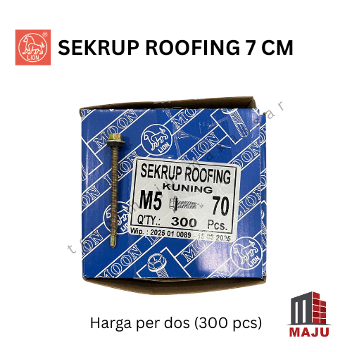 [1 dos] Sekrup Roofing Halus Spandek 7 cm LION/ Skrup Baut Spandek SDS M5x70
