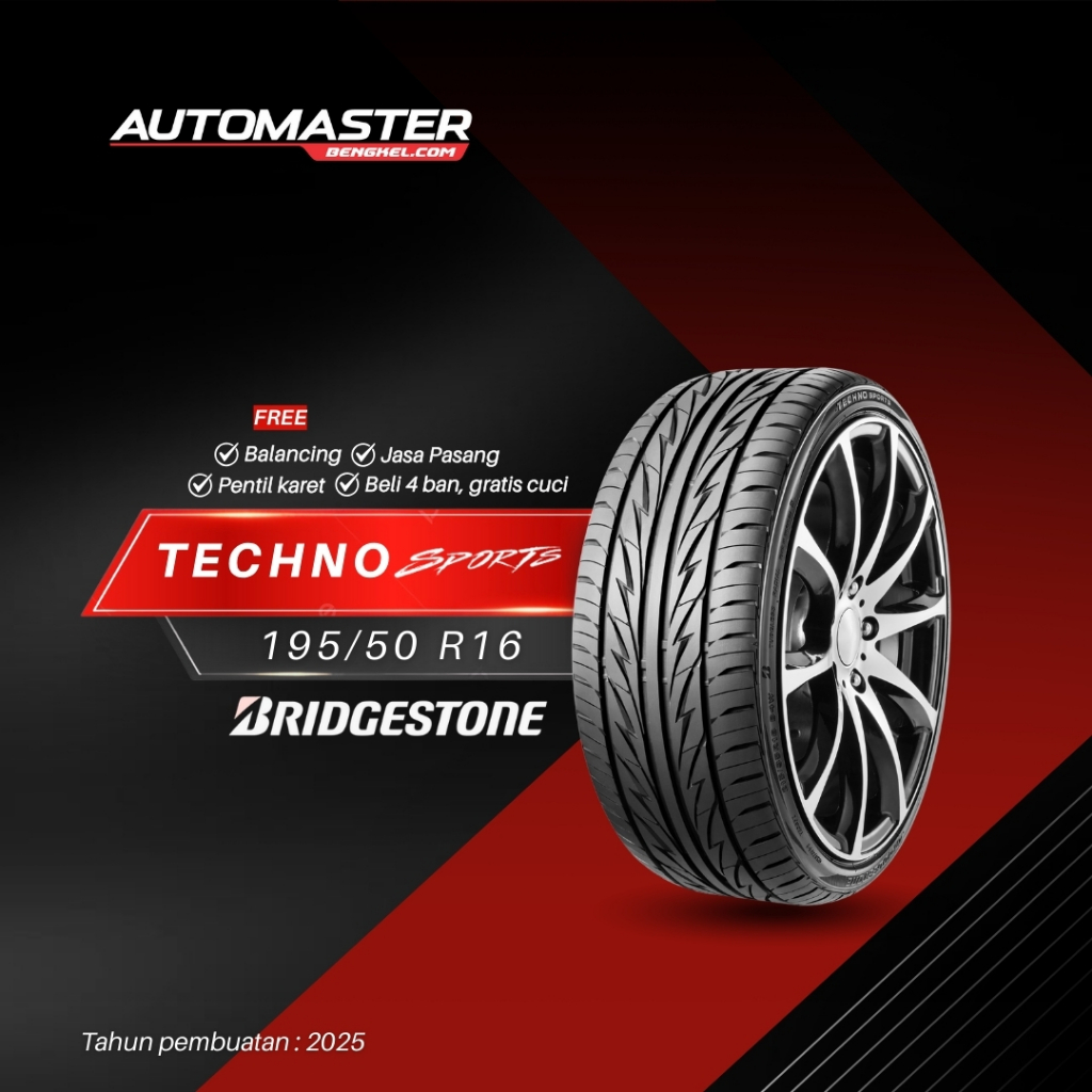 Ban Mobil Jazz, Yaris, Swift | Bridgestone TECHNO SPORT 195/50R16