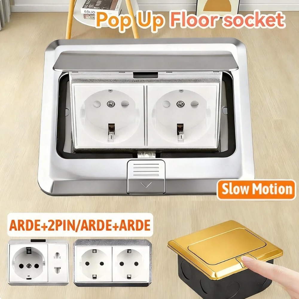 Stop Kontak Lantai Colokan Tanam / Stop Kontak Tanam Lantai / stop kontak tanam tertutup 2 lubang / 