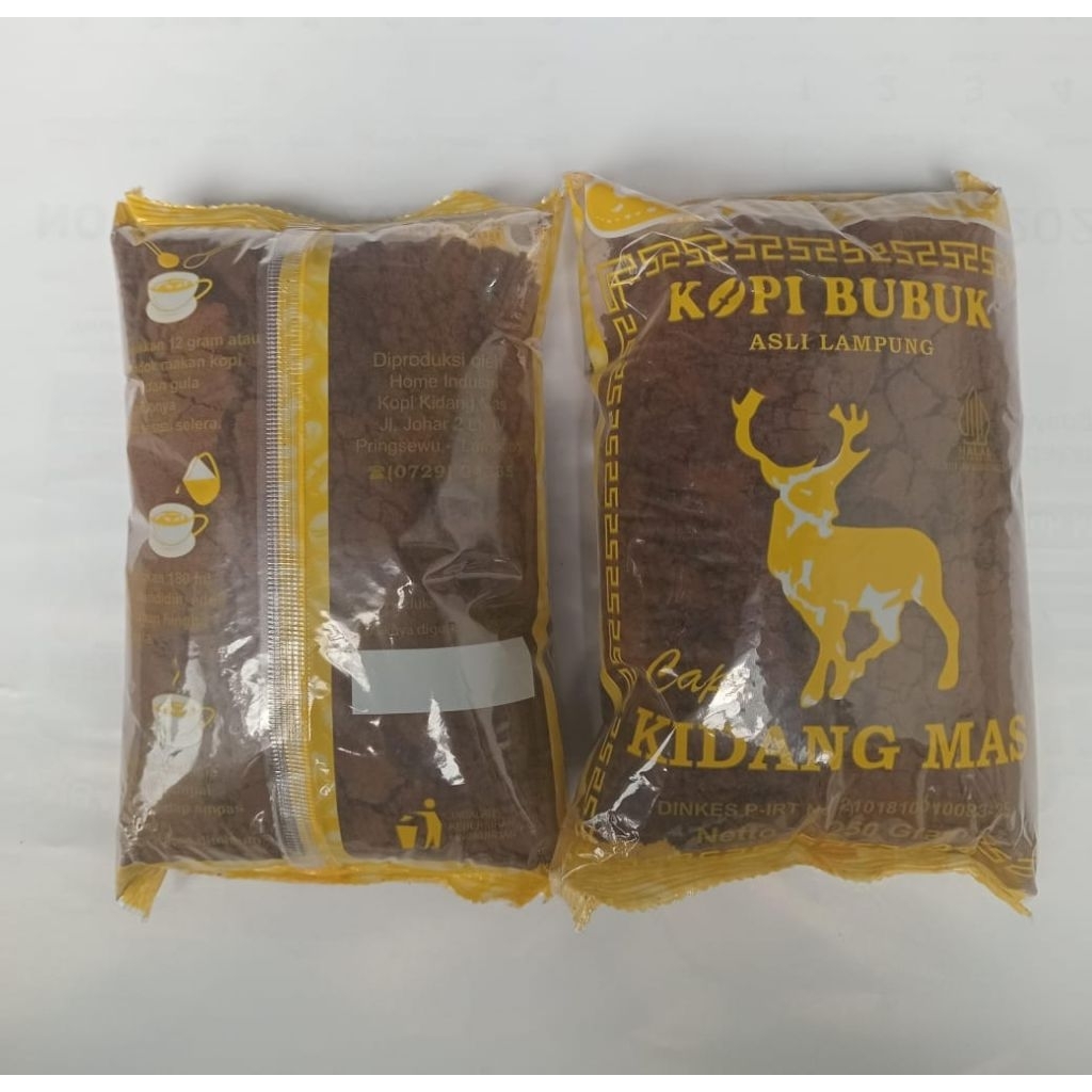 1 kg Kopi Kidang Mas Asli, Kopi Robusta Lampung Kemasan 250gr (isi 4 pcs)