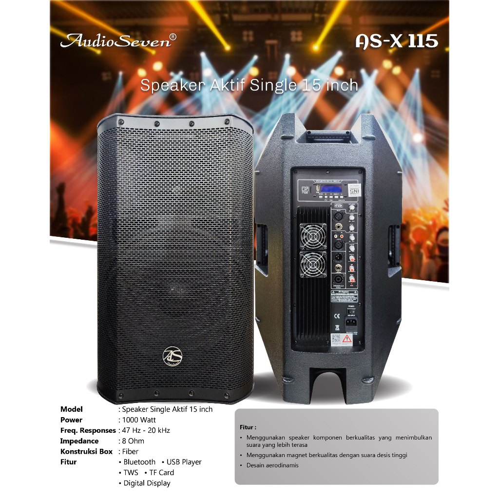 Speaker Aktif 15 inch AS-X 115 Audio Seven Original High Quality