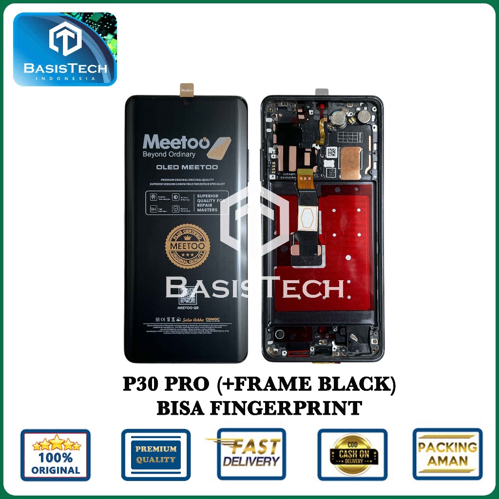 LCD FOR HUAWEI P30 PRO OLED +FRAME - BISA FINGERPRINT - MEETOO ORIGINAL