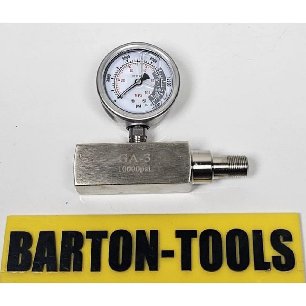 700Bar 10000psi 70MPa Pressure Gauge Adaptor Set GA-3+G2535LM BARTON Adapter Pengukur Tekanan Hidrol