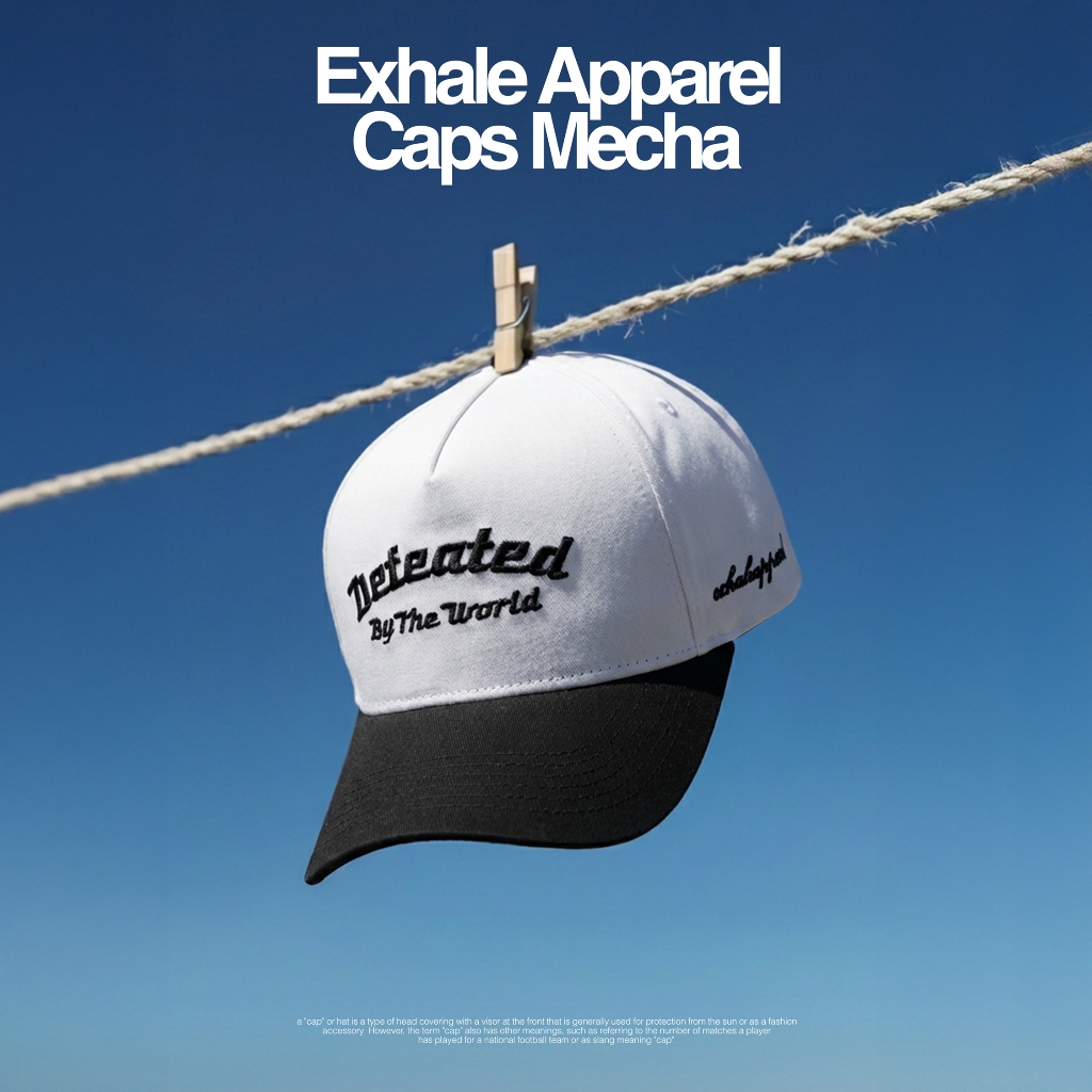Exhale Apparel Caps Topi White Black Mecha