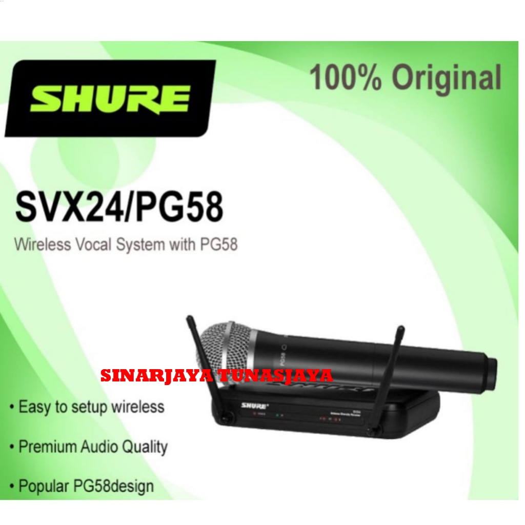 ORIGINAL MIC WIRELESS SHURE SVX24/PG58 MIC WIRELESS SHURE ORIGINAL SVX 24 / PG58