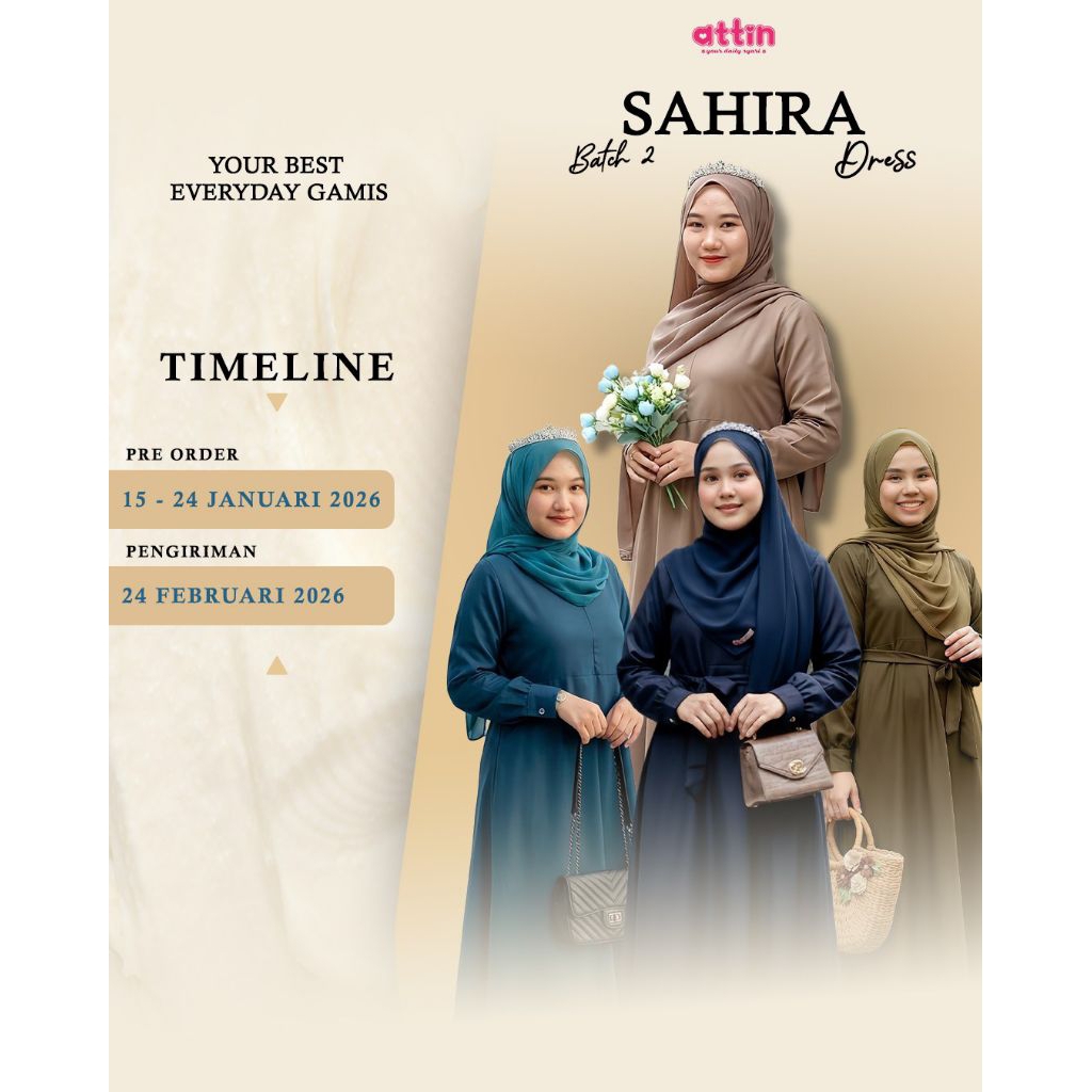 Sahira Dress by Attin/gamis katun toyobo/gamis Attin