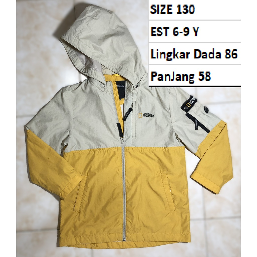 NATGEO - Jaket National Geographic Outdoor Waterproof Hoodie Anak Premium Second Preloved
