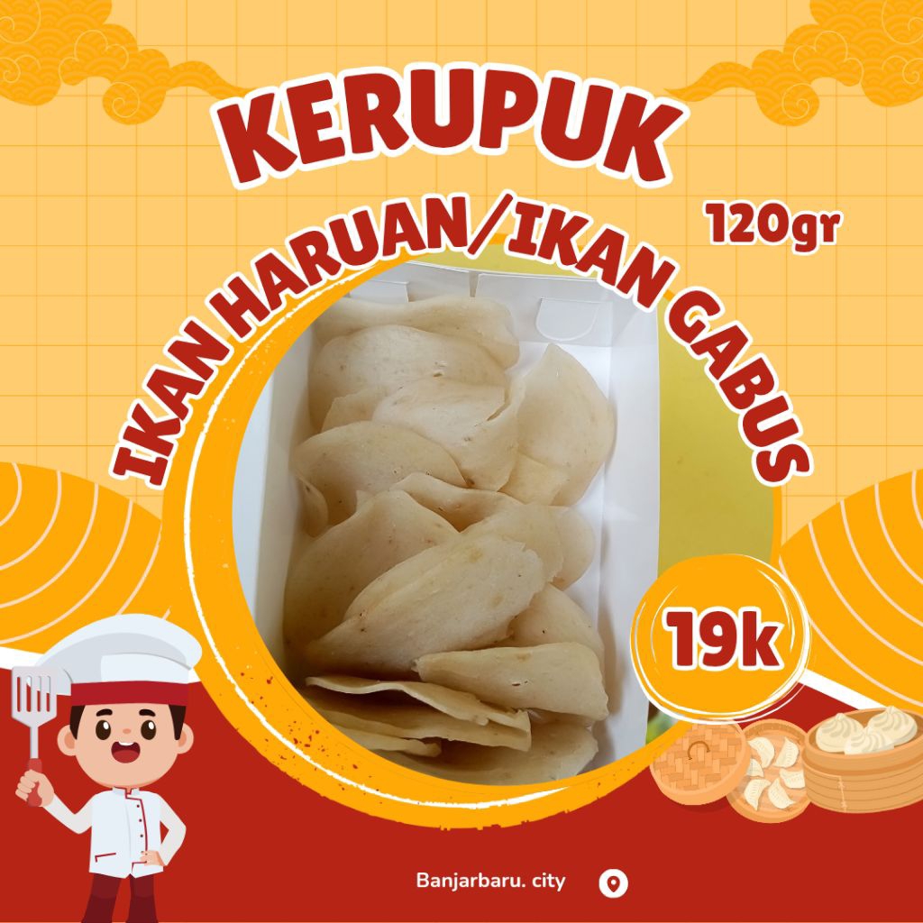 Kerupuk Ikan Haruan / Gabus Asli – Tinggi Albumin – Renyah Gurih – Kerupuk Mentah Siap Goreng 120gr/