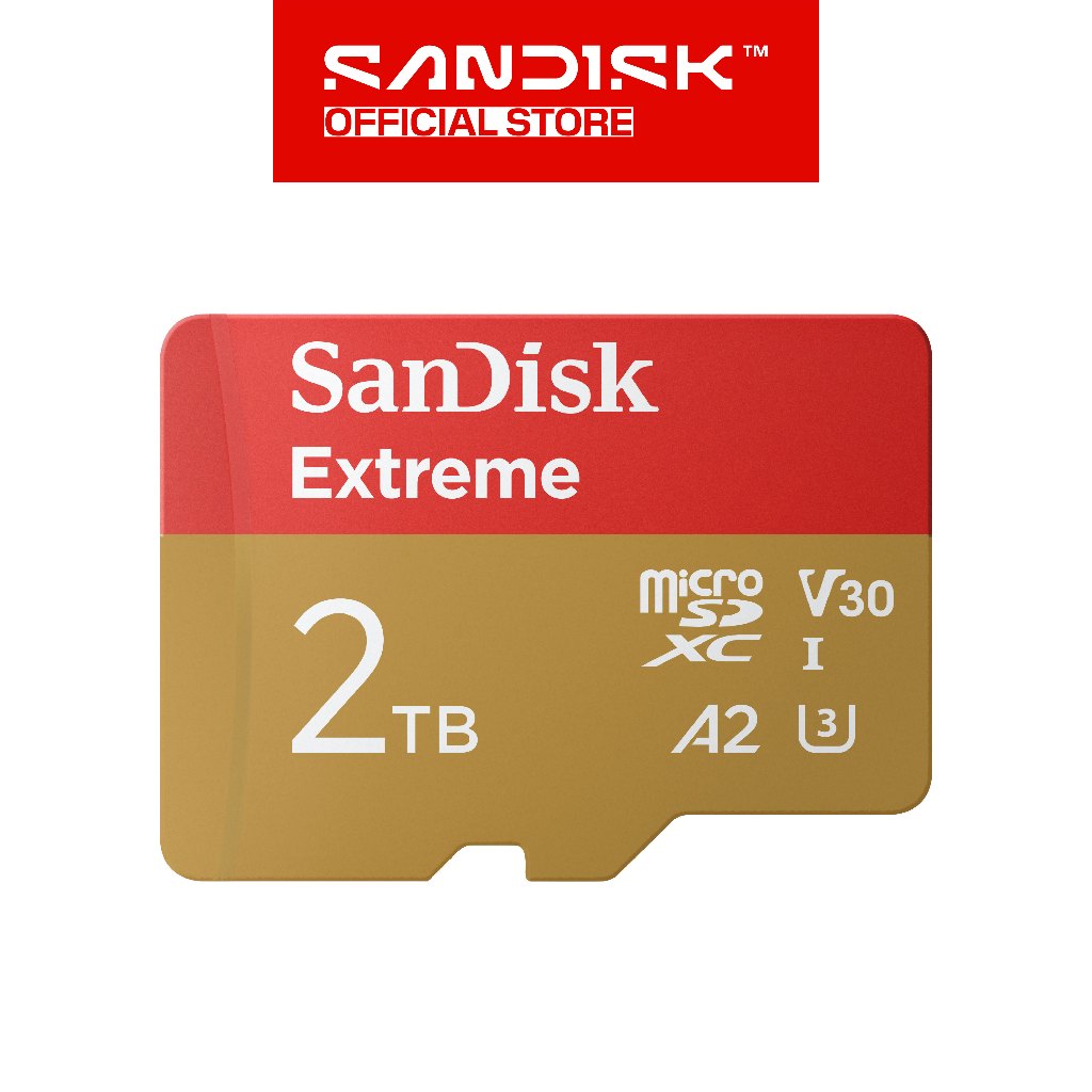 SANDISK microSDXC Extreme 2TB Class 10 UHS-I A2 V30 U3 4K UHD Drone / Action Cam (Up to 240MB/s)