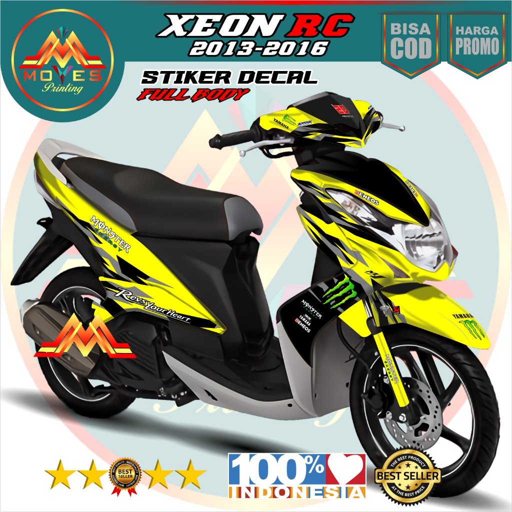 Decal Xeon RC Stiker Motor Xeon RC 2013-2016 Full Body motif monster Modifikasi