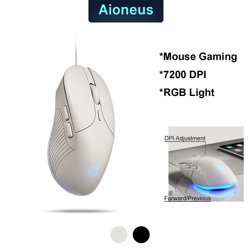 Mouse Gaming Kabel RGB Silent Click Wired Mouse 4 DPI Level 6 Macro Button USB Kabel Mouse