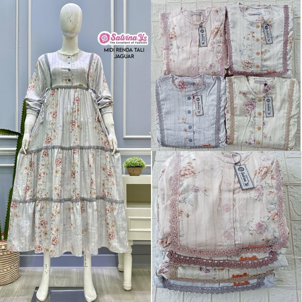 Gamis Midi Dress Salvina Tali Jaguar Premium