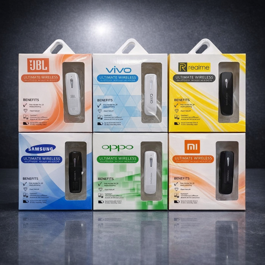 Earphone headset BT Stereo Wireless Suara Jernih, Bass Kuat Bluetooth Handset realme [packing kecil]