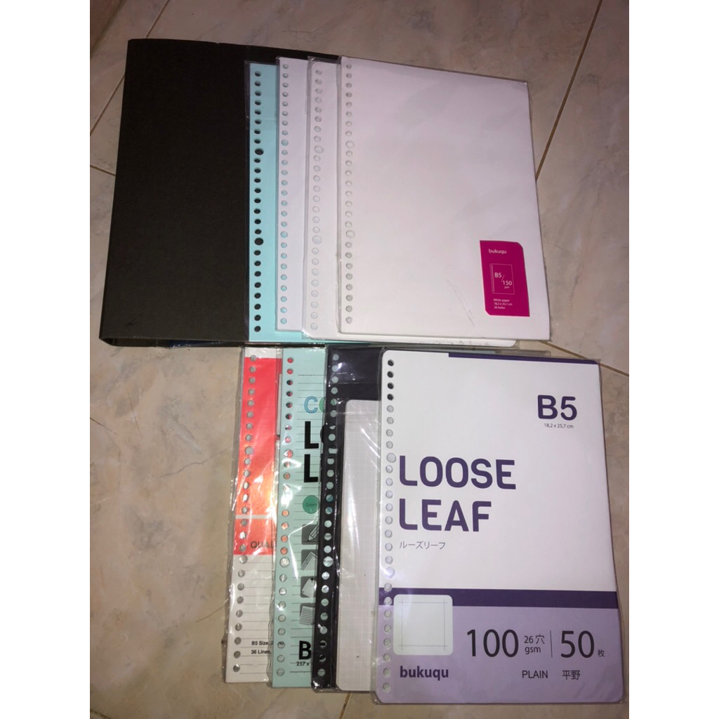 Preloved set binder MUJI B5 x loose leaf BUKUQU