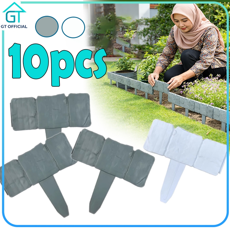10Pcs Pagar Taman Plastik Pembatas Taman Pagar Kebun Mini Plastik Pagar Taman Untuk Dekorasi Halaman