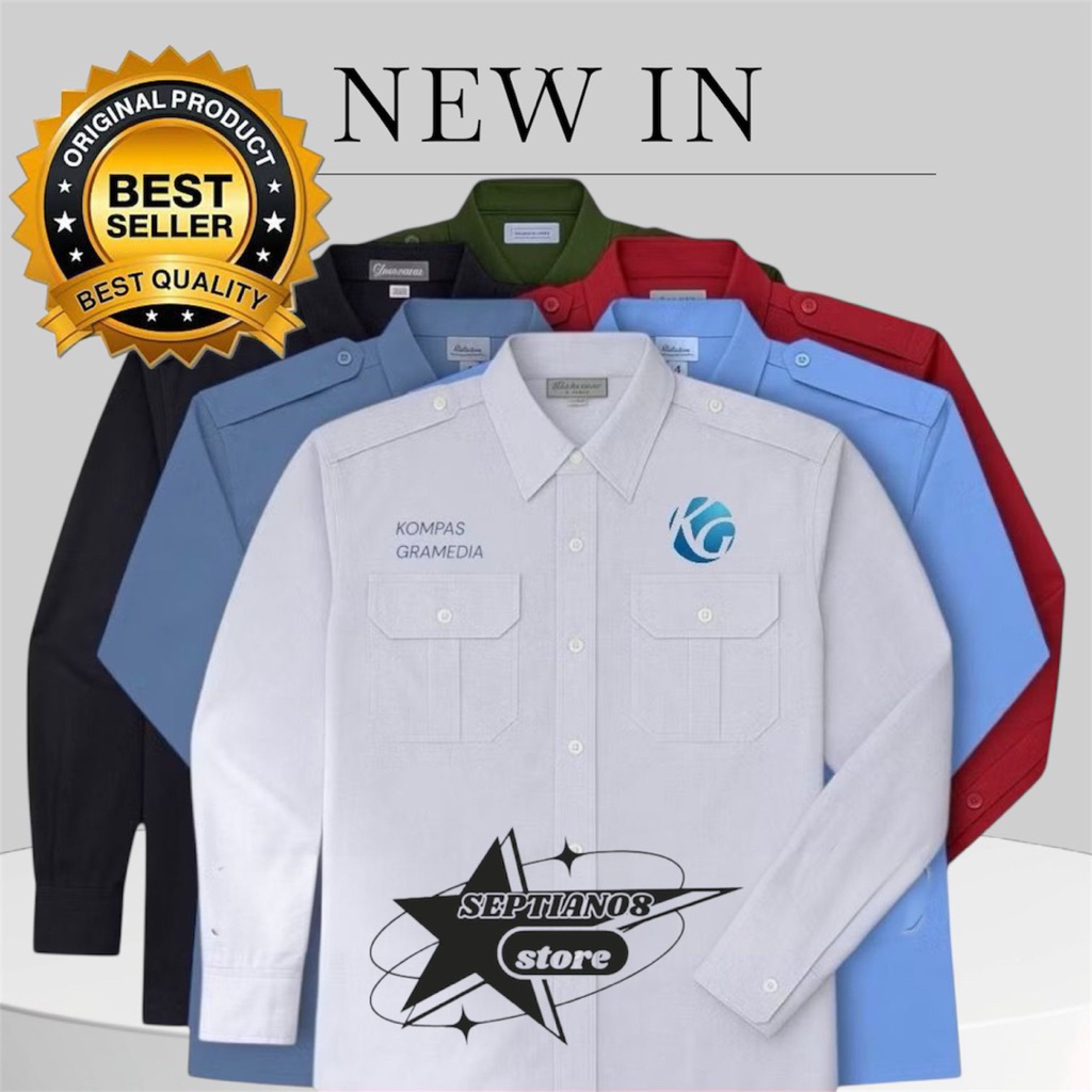 kemeja seragam gramedia kompas tv baju kompas gramedia lengan panjang k2