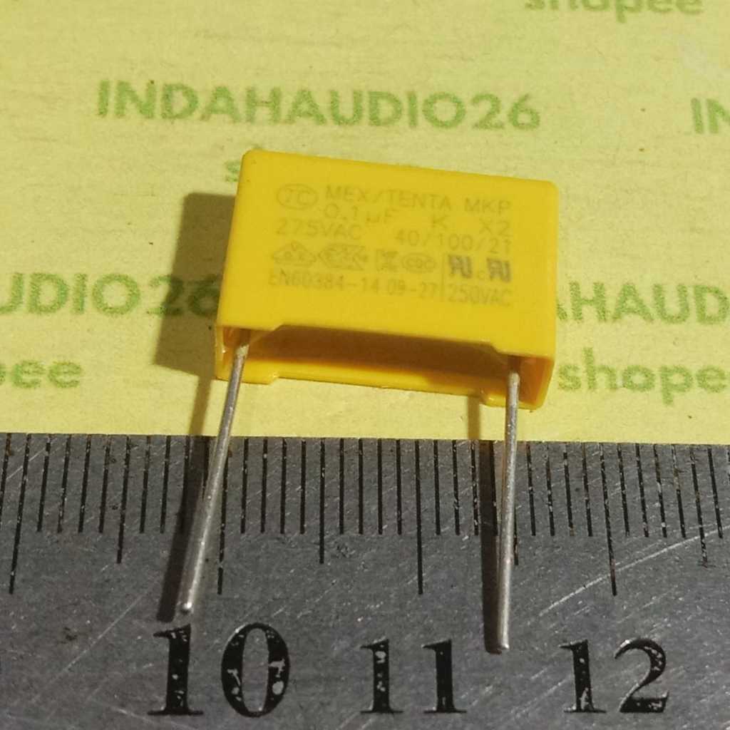 MEX/TENTA MKP 0.1uf K X2 275VAC 15mm MKM 104 100nf 100n 275v capasitor kapasitor 100 n 100 nf capaci