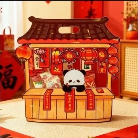 Plastik Ziplock zip bag Chinese New year zipper pouch imlek tema CNY panda house isi 5 per paket