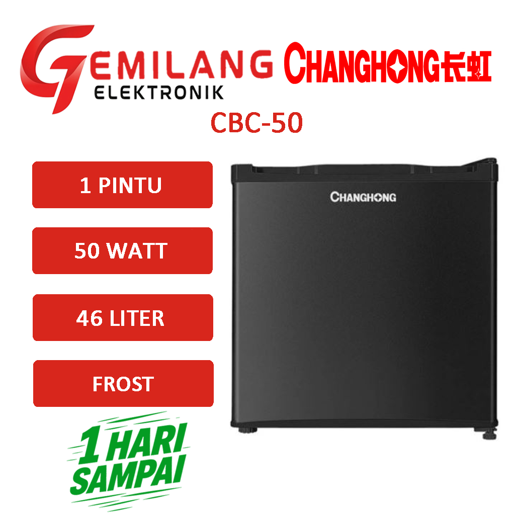 KULKAS CHANGHONG CBC-50 KULKAS MINI KAPASITAS 46 LITER FROST LOW WATT