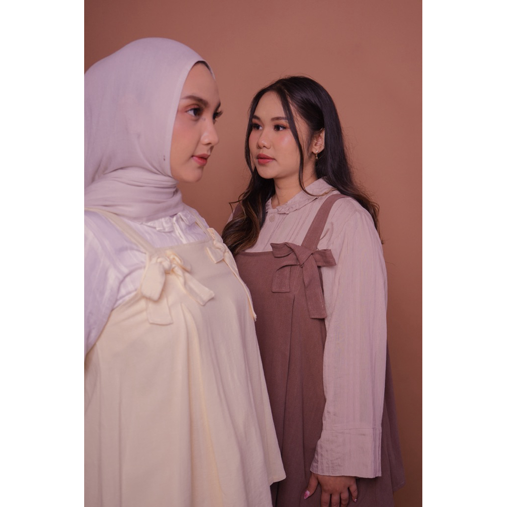 D&D - Hara ribbon dress| natural linen| mini dress wanita | big size & standard size