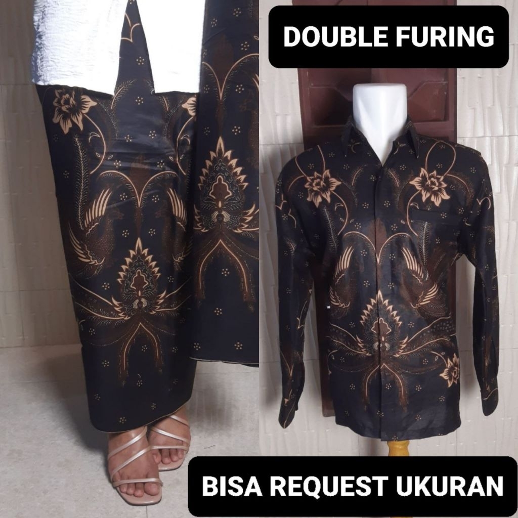 KEMEJA & ROK DOUBLE FURING PREMIUM / BAJU SERAGAM BATIK COUPLE PASANGAN SARIMBIT KELUARGA CUSTOM ANA