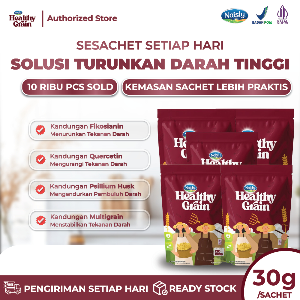 HealthyGrain Sereal Oat Sehat Solusi Turunkan Darah Tinggi 5 Pouch