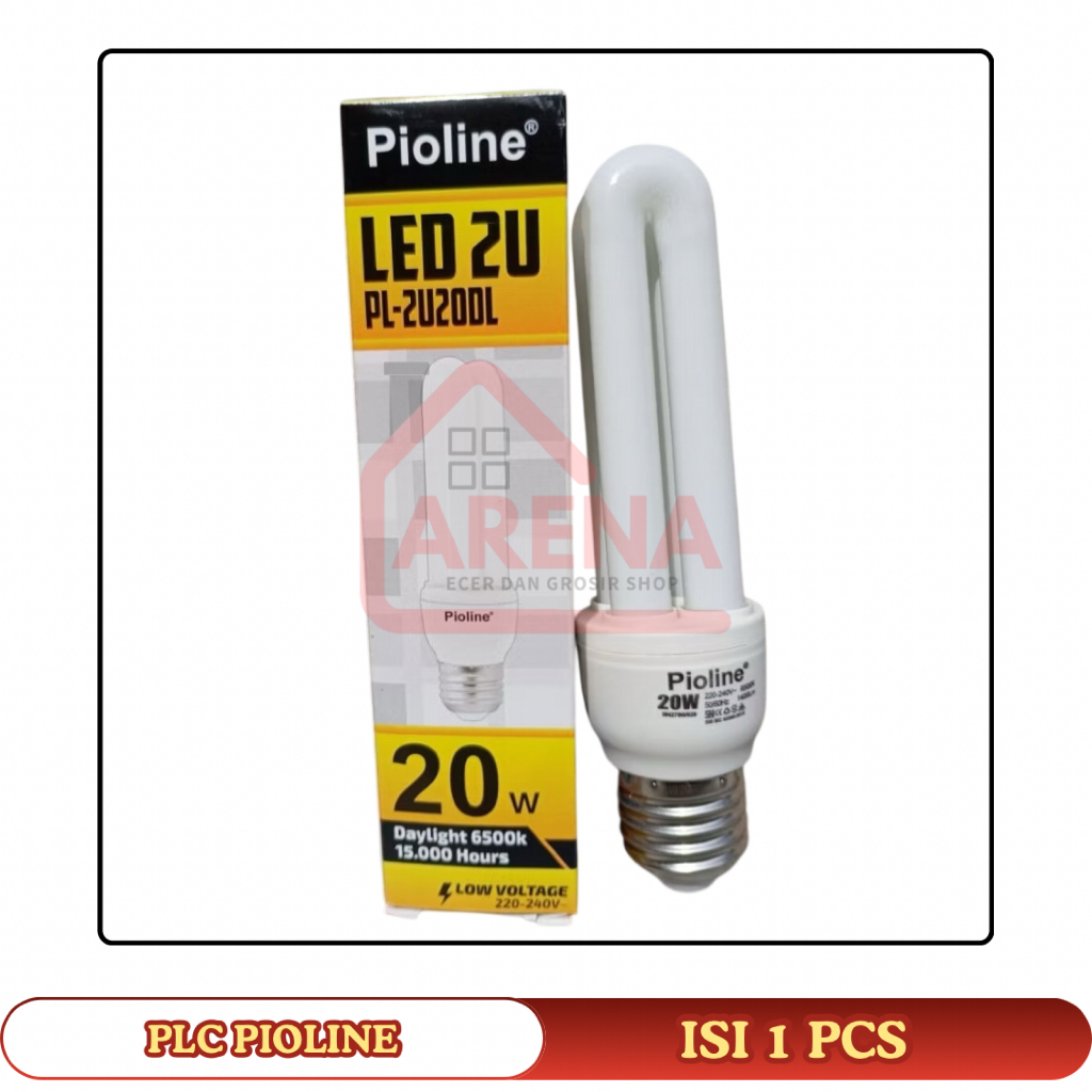 Lampu PLC 2U Lampu Jari Pioline 20W 20Watt 20 Watt Cahaya Putih