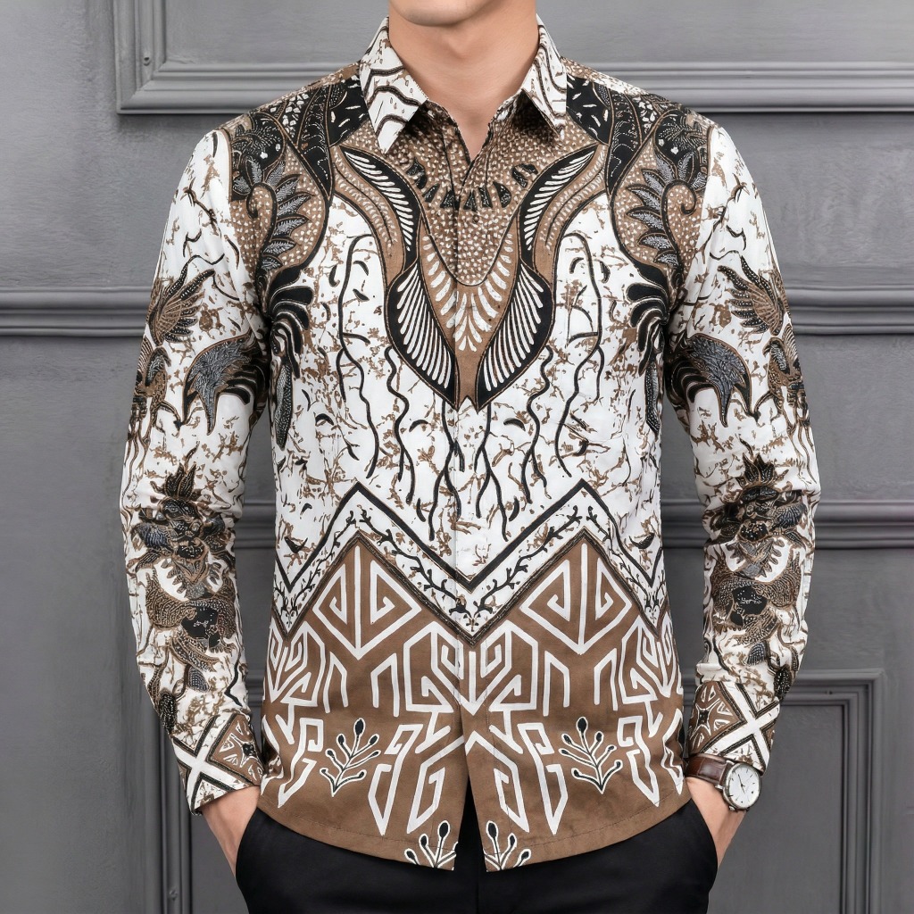 Raw And Denim Kemeja Batik Pria Lengan Panjang