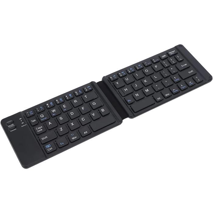 Bluetooth Keyboard Portable Lipat Folding Magnetic - Hitam