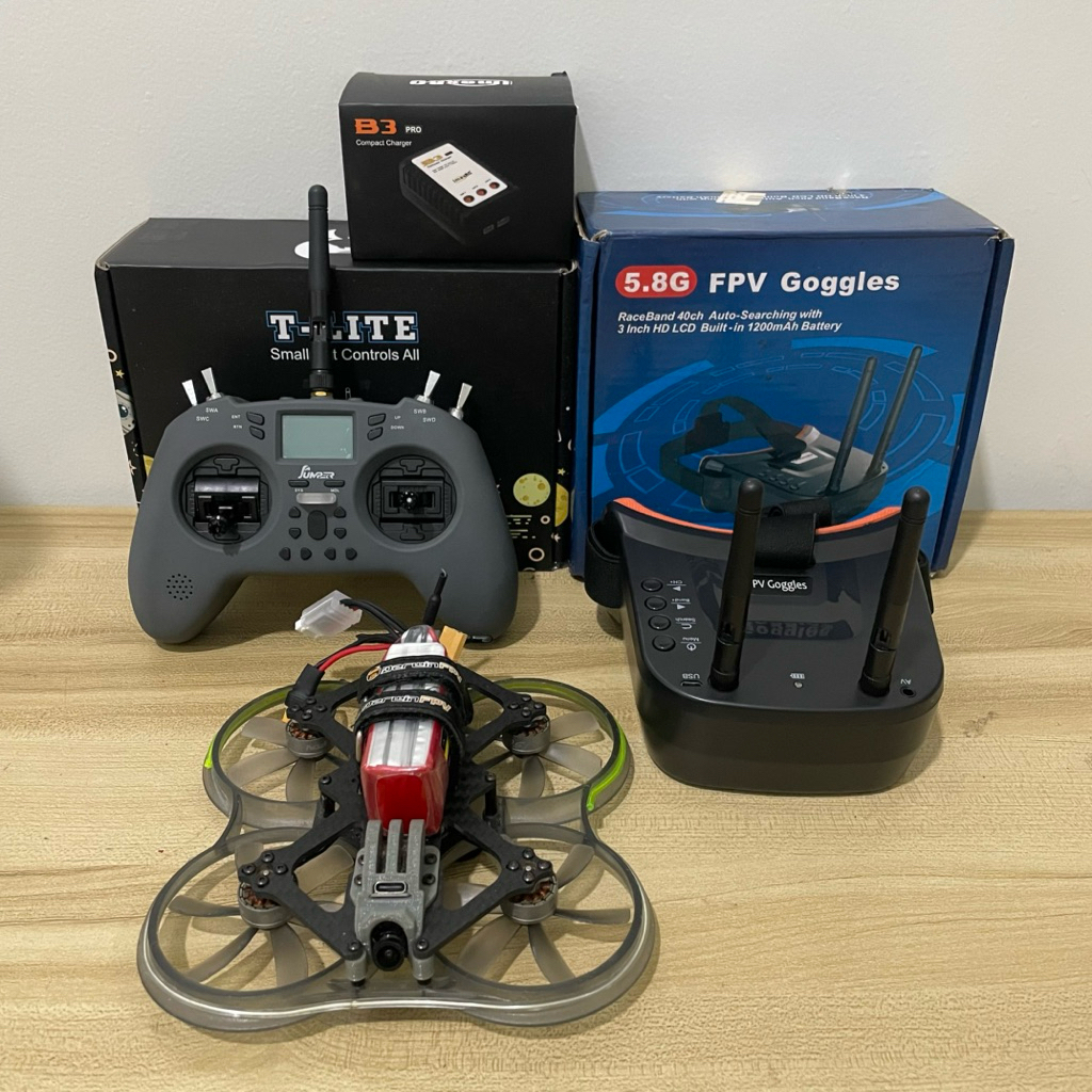 Quad Drone FPV Cinewhoop Racing Freestyle Analog Brushless RTF Fullset Siap Terbang