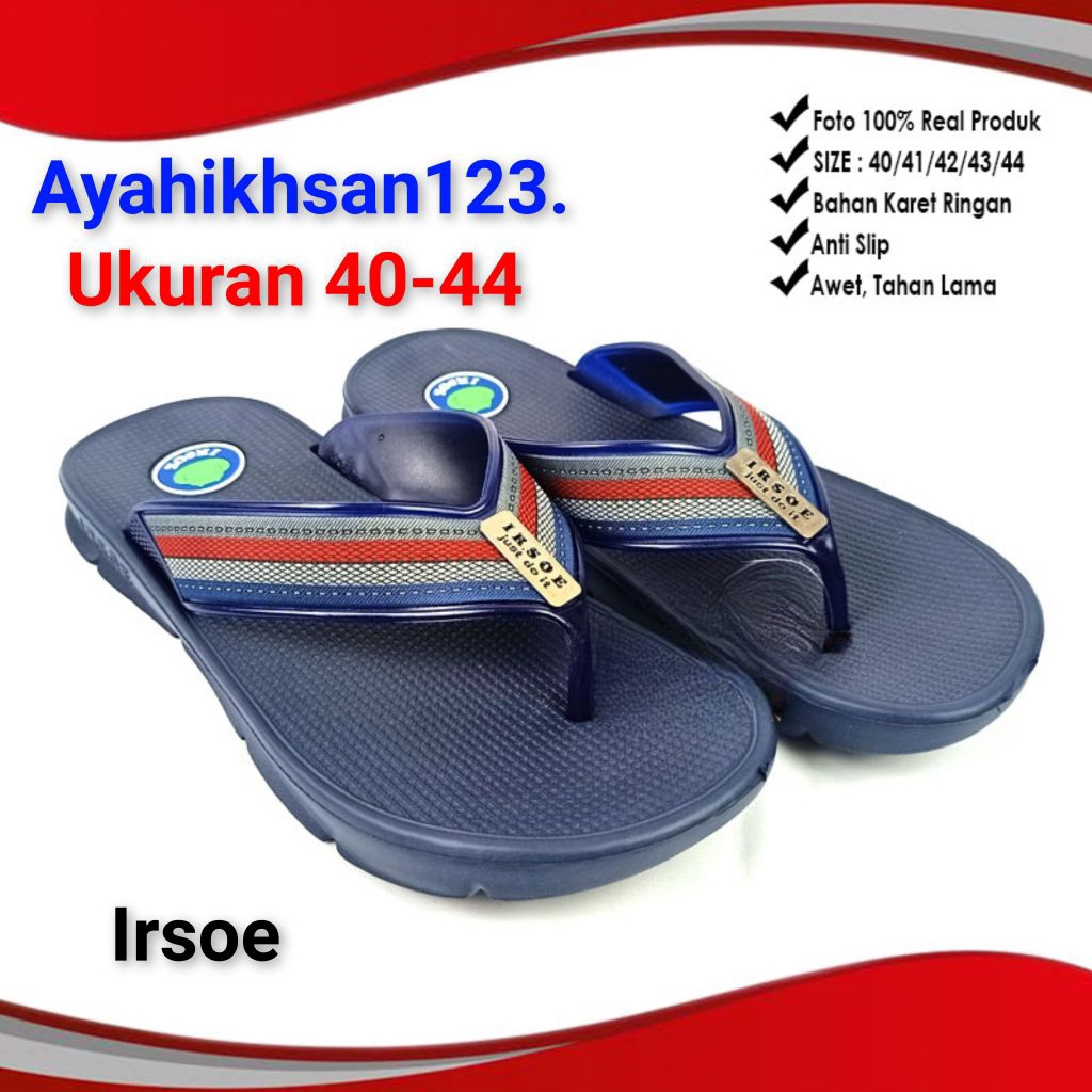 IRSOE 217 sandal jepit karet pria/laki-laki ukuran 40-44