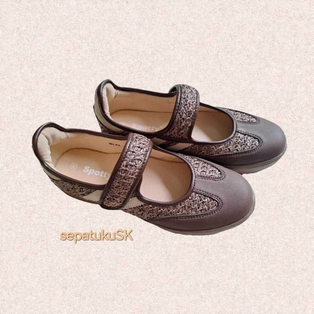 SPOTTY MILKA 13 COKLAT/SEPATU WANITA/SEPATU SNEAKERS