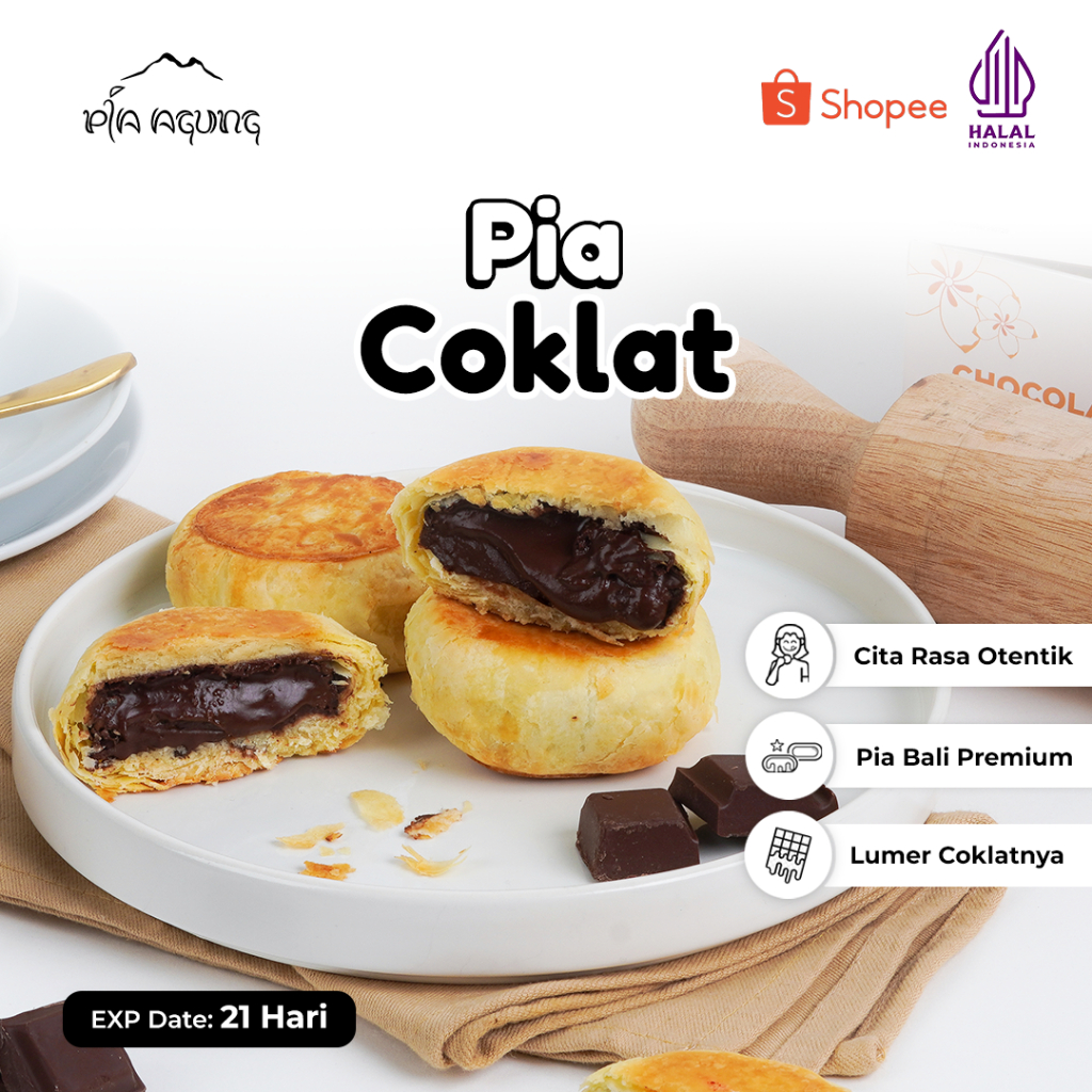 Pia Coklat - Pia Bali enak lumer - Pia Agung Bali