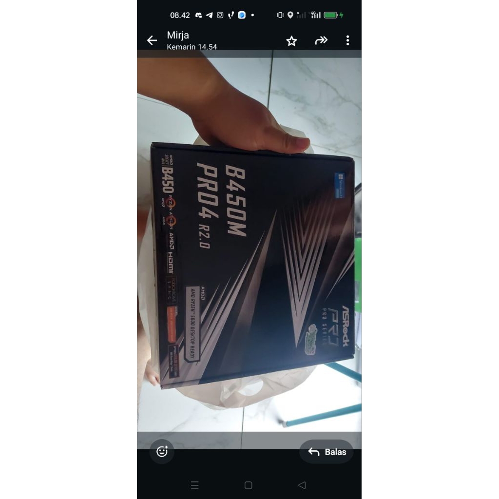 ASRock B450M Pro4 R2.0 AMD Motherboard Bekas/Second